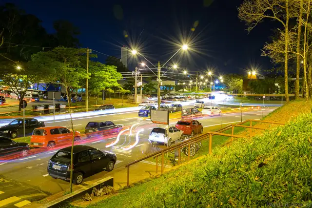 Campus da Unicamp à noite